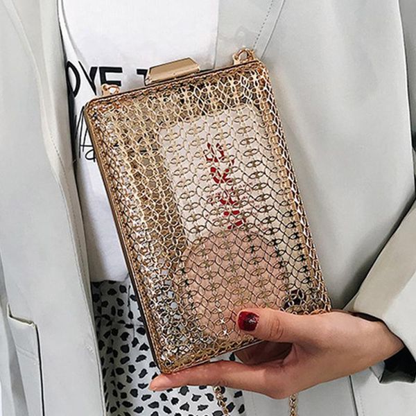 fashion metal hollow women shoulder evening bag luxury golden grid chain messenger bag ladies' daily crossbody clutches 2020
fashion metal hollow women shoulder evening bag luxury golden grid chain messenger bag ladies' daily crossbody clutches 2020