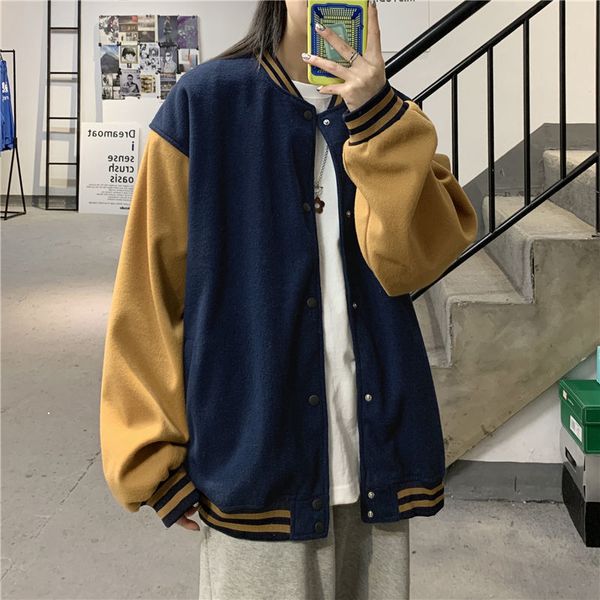 new springtime 2021 newcomers splicing a baseball uniform loose green chartered jacket hip uufc, White;black
new springtime 2021 newcomers splicing a baseball uniform loose green chartered jacket hip uufc, White;black