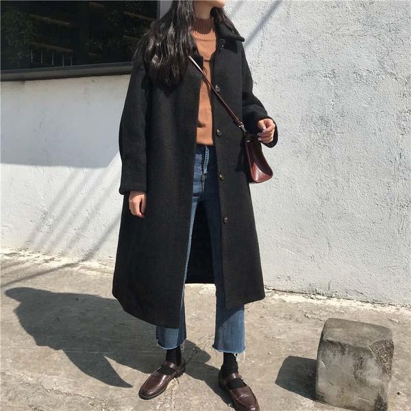 autumn winter wool blend coat women long sleeve single-breasted jacket casual woolen outwear black overcoat abrigo mujer1
autumn winter wool blend coat women long sleeve single-breasted jacket casual woolen outwear black overcoat abrigo mujer1