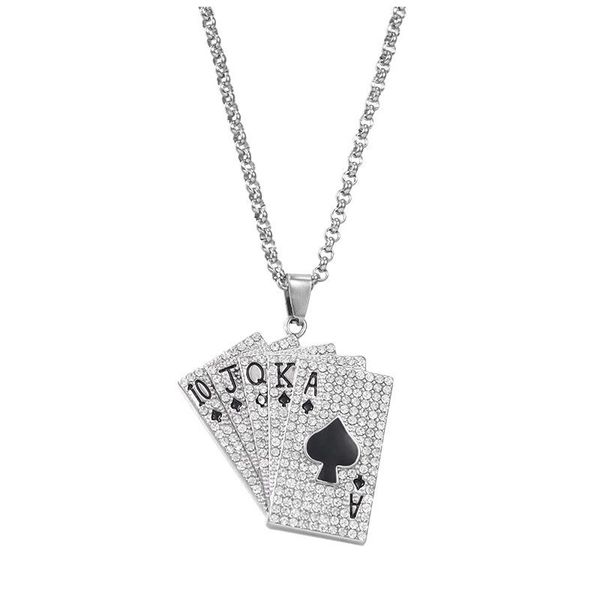 wukaka punk hip hop crystal poker cool boy necklace man necklace gifts man necklaces pendant chain men jewelry, Silver
wukaka punk hip hop crystal poker cool boy necklace man necklace gifts man necklaces pendant chain men jewelry, Silver
