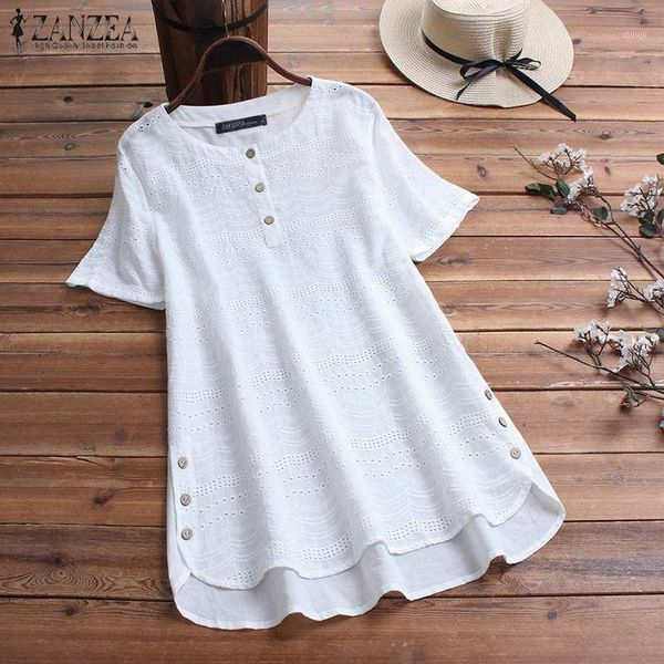 women's lace blouse fashion embroidery 2019 zanzea button short sleeve shirts female asymmetrical blusa plus size tunic 5xl1, White
women's lace blouse fashion embroidery 2019 zanzea button short sleeve shirts female asymmetrical blusa plus size tunic 5xl1, White
