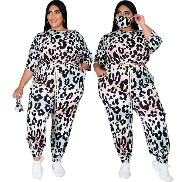 2021 european fall/winter style plus size women's blooming leopard print long-sleeved casual suit + mask s-5xl, Gray
2021 european fall/winter style plus size women's blooming leopard print long-sleeved casual suit + mask s-5xl, Gray