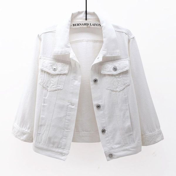 women's jackets vintage denim jacket women spring autumn korean lace 3/4 sleeve slim short jeans harajuku white tide g2171, Black;brown
women's jackets vintage denim jacket women spring autumn korean lace 3/4 sleeve slim short jeans harajuku white tide g2171, Black;brown