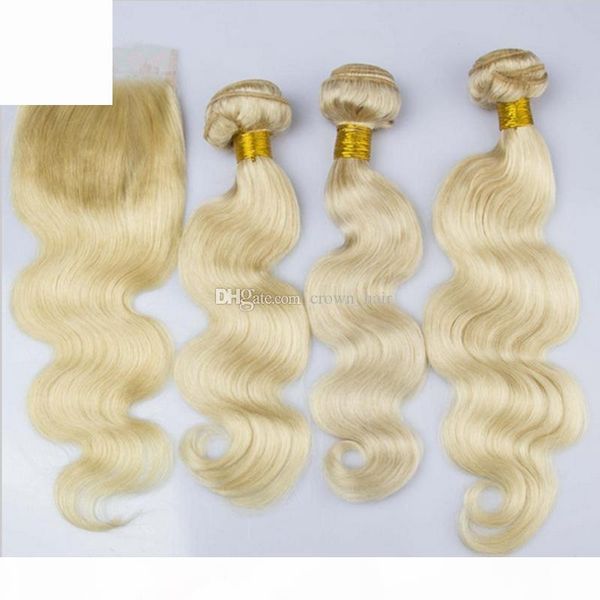 beauty body wave 613 blonde color hair bundles with lace closure 4 pcs lot unprocessed 9a brazilian hair weaves with closure, Black
beauty body wave 613 blonde color hair bundles with lace closure 4 pcs lot unprocessed 9a brazilian hair weaves with closure, Black