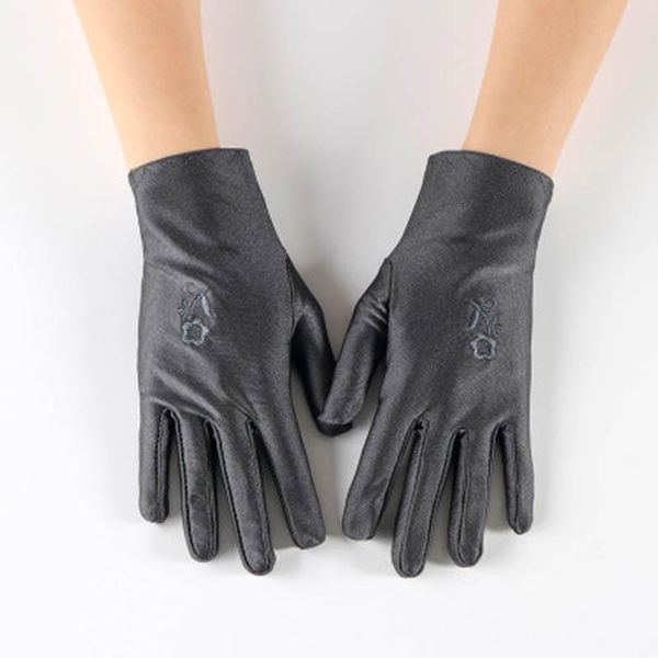 five fingers gloves spring and summer ladies solid color spandex stretch sunscreen flower embroidery etiquette performance driving e17, Blue;gray
five fingers gloves spring and summer ladies solid color spandex stretch sunscreen flower embroidery etiquette performance driving e17, Blue;gray