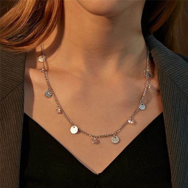 15pcs/lot fashion geometric round frosted necklaces with crystal single silver clavicle chains for women party dress pendant necklaces
15pcs/lot fashion geometric round frosted necklaces with crystal single silver clavicle chains for women party dress pendant necklaces