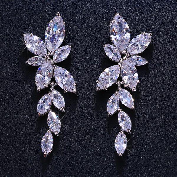 uilz fashion marquise cut flower zirconia crystal long drop earrings for women shiny leaf cz stone bridal wedding jewelry, Silver
uilz fashion marquise cut flower zirconia crystal long drop earrings for women shiny leaf cz stone bridal wedding jewelry, Silver