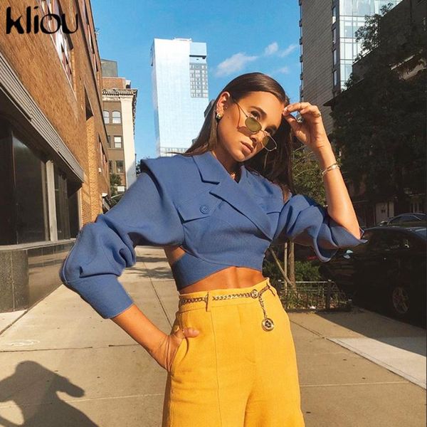 kliou elegant suit type short coat 2020 long sleeve behind fasten buttons crop autumn fashion small coat, Black;brown
kliou elegant suit type short coat 2020 long sleeve behind fasten buttons crop autumn fashion small coat, Black;brown
