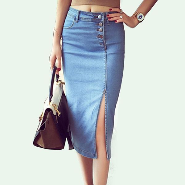 bonjean women's denim pencil skirt new casual high waist slim long jeans skirts women young girl summer female falda, Black
bonjean women's denim pencil skirt new casual high waist slim long jeans skirts women young girl summer female falda, Black