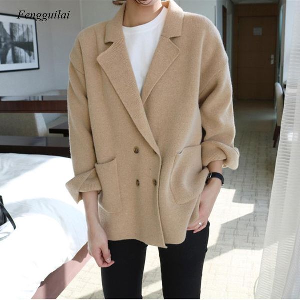 women's knits & tees cashmere cardigan sweater women winter jumper solid korean blazer button oversized harajuku double breasted, White
women's knits & tees cashmere cardigan sweater women winter jumper solid korean blazer button oversized harajuku double breasted, White