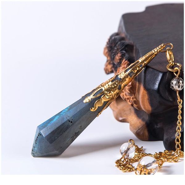 natural labradorite pendulum for dowsing natural stone pendant healing crystals pendule chakra crystal qylunu, Black
natural labradorite pendulum for dowsing natural stone pendant healing crystals pendule chakra crystal qylunu, Black