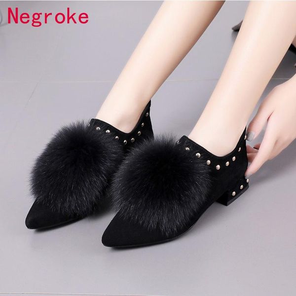 boots winter ankle women suede fur plush ball warm shoes woman autumn rubber block low heel zip rivet short, Black
boots winter ankle women suede fur plush ball warm shoes woman autumn rubber block low heel zip rivet short, Black