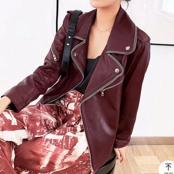 women's leather & faux 2021 autumn winter women jacket casual loose soft pu motorcycle punk coat female zipper rivet outerwear1, Black
women's leather & faux 2021 autumn winter women jacket casual loose soft pu motorcycle punk coat female zipper rivet outerwear1, Black