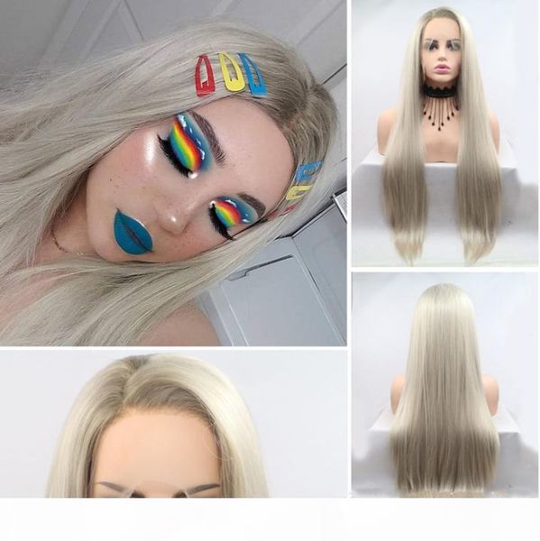 heat resistant hair ombre blonde synthetic lace front wig for women side part long silky straight wig half hand tied, Black
heat resistant hair ombre blonde synthetic lace front wig for women side part long silky straight wig half hand tied, Black