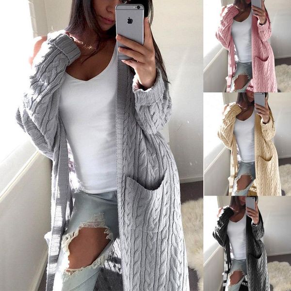 women long cardigan sweater long sleeve loose knitting cardigan sweater women knitted female pull femme, White
women long cardigan sweater long sleeve loose knitting cardigan sweater women knitted female pull femme, White