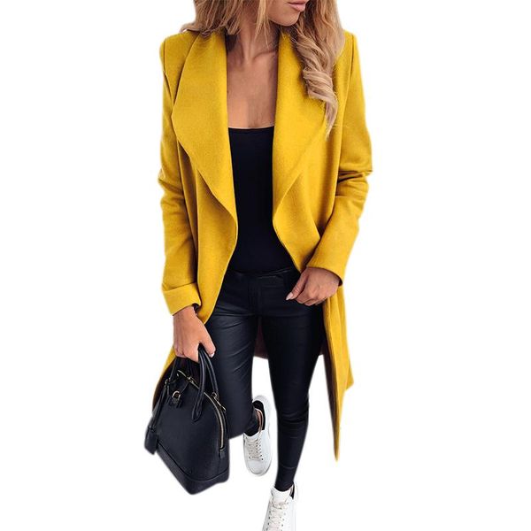 women belt long coat classic casual office lady outwear solid female turn-down collar cardigan jackets, Black;brown
women belt long coat classic casual office lady outwear solid female turn-down collar cardigan jackets, Black;brown