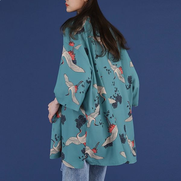 2021 new spring summer blouses oversize shirts harajuku cranes print short sleeve women's streetwear iobj, White
2021 new spring summer blouses oversize shirts harajuku cranes print short sleeve women's streetwear iobj, White