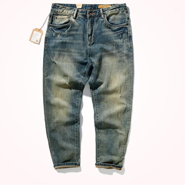 2020 autumn new retro jeans men's european and american washed old heavy weight straight 99% cotton stretch pencil jeans1, Blue
2020 autumn new retro jeans men's european and american washed old heavy weight straight 99% cotton stretch pencil jeans1, Blue