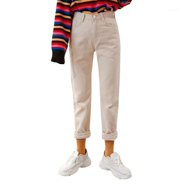 plus velvet jeans for women 2019 streetwear white high waist elastic straight cuffs ankle length pants plus size1, Blue
plus velvet jeans for women 2019 streetwear white high waist elastic straight cuffs ankle length pants plus size1, Blue