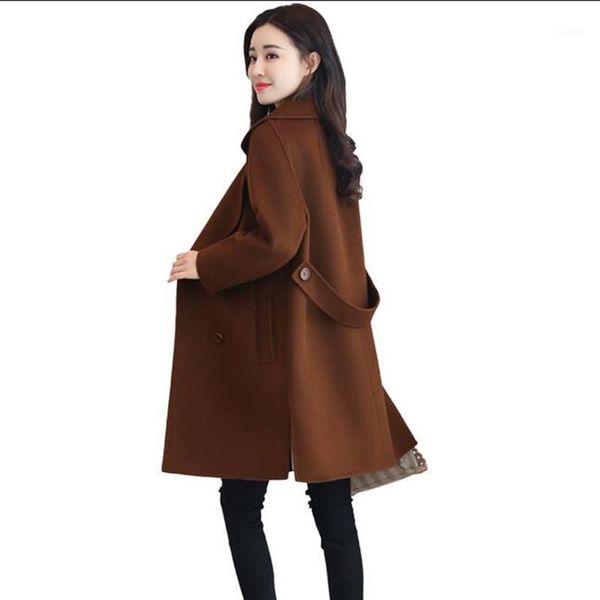 women's wool & blends 2021 autumn winter fashion women cashmere coat double breasted elegant long sleeve woolen outwear1, Black
women's wool & blends 2021 autumn winter fashion women cashmere coat double breasted elegant long sleeve woolen outwear1, Black