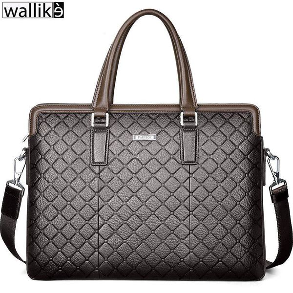 briefcases wallike genuine leather male briefcase men's plaid messenger shoulder notebook bags 14" lapportfolio
briefcases wallike genuine leather male briefcase men's plaid messenger shoulder notebook bags 14" lapportfolio