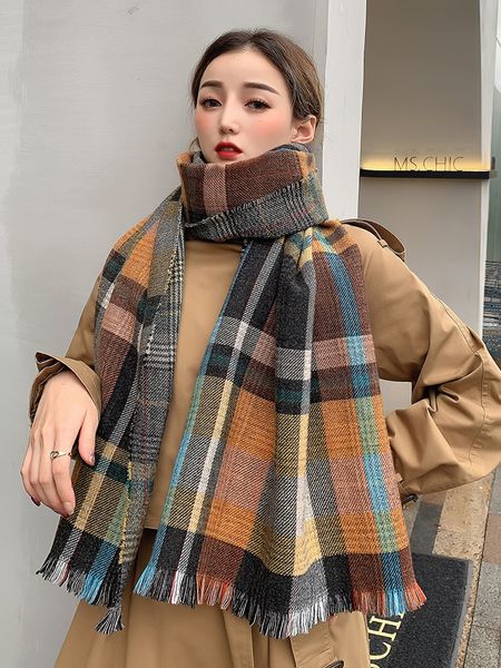 scarves women autumn winter 2020 new plaid cashmere antique thickened korean versatile warm dual purpose shawl, Blue;gray
scarves women autumn winter 2020 new plaid cashmere antique thickened korean versatile warm dual purpose shawl, Blue;gray