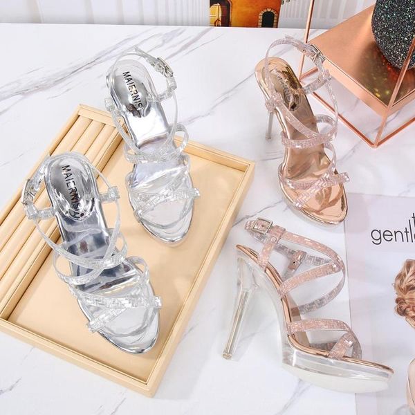 2020 new arrival golden/silver summer sandals 12cm high heels girls shining sandals shoes woman ankle strap platform, Black
2020 new arrival golden/silver summer sandals 12cm high heels girls shining sandals shoes woman ankle strap platform, Black