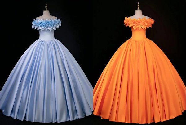 2022 baby blue orange 3d floral flowers quinceanera dresses ciderella off shoulder cap sleeve satin ballgown long sweet 15 16 charra prom ev, Blue;red
2022 baby blue orange 3d floral flowers quinceanera dresses ciderella off shoulder cap sleeve satin ballgown long sweet 15 16 charra prom ev, Blue;red