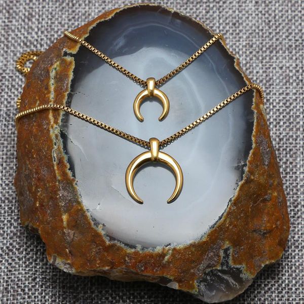 pendant necklaces fashion stainless steel double layer moon necklace with 1.5cm and 2cm chain as woman gift, Silver
pendant necklaces fashion stainless steel double layer moon necklace with 1.5cm and 2cm chain as woman gift, Silver