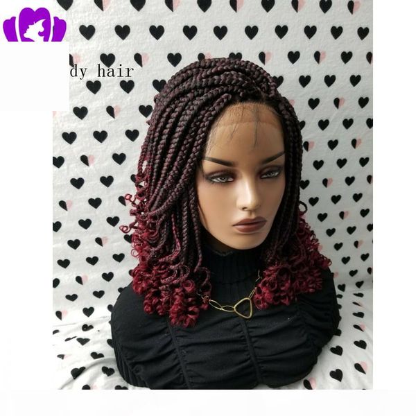 handmade 14inch box braid braided lace front wig with curly ends color 1b burgundy red ombre color short braiding hair wigs for black women
handmade 14inch box braid braided lace front wig with curly ends color 1b burgundy red ombre color short braiding hair wigs for black women