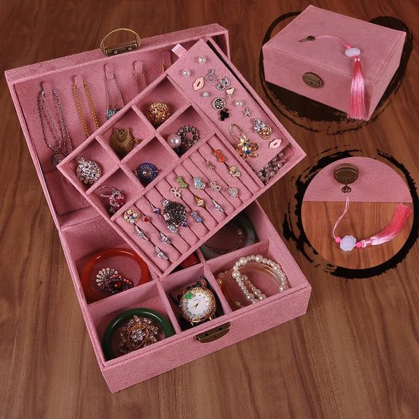 retro style multi-layer function jewelry storage box jewelry earrings necklaces rings super large capacity simple, Pink;blue
retro style multi-layer function jewelry storage box jewelry earrings necklaces rings super large capacity simple, Pink;blue