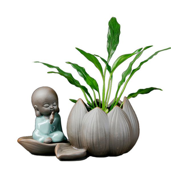 creative little monk zen ceramic hydroponic succulents flower pot purple clay flower vase small ornaments home living room decor
creative little monk zen ceramic hydroponic succulents flower pot purple clay flower vase small ornaments home living room decor