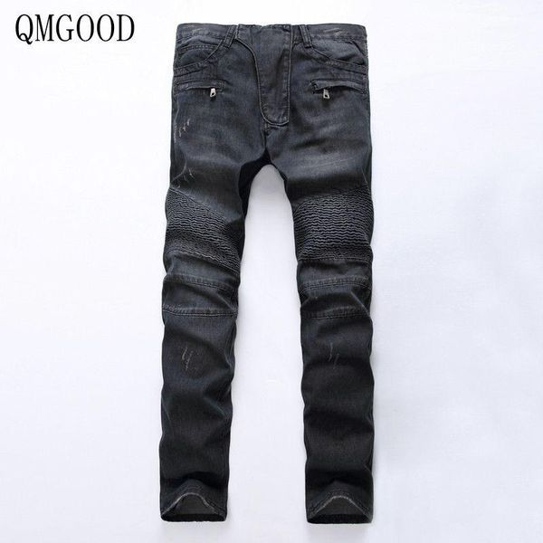 qmgood men's ripped jean denim straight biker jeans 2018 men washed skinny jeans homme vintage slim fit brand trousers stretch1, Blue
qmgood men's ripped jean denim straight biker jeans 2018 men washed skinny jeans homme vintage slim fit brand trousers stretch1, Blue
