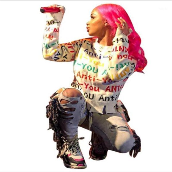 street fashion pullovers women/girl hair blended round collar letter printing long sleeve sweater hip hop casual sweater1, Black
street fashion pullovers women/girl hair blended round collar letter printing long sleeve sweater hip hop casual sweater1, Black