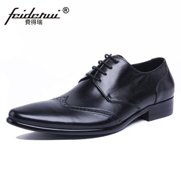 british designer carved man formal dress brogue shoes genuine leather pointed toe men's handmade wedding wingtip footwear js147, Black
british designer carved man formal dress brogue shoes genuine leather pointed toe men's handmade wedding wingtip footwear js147, Black