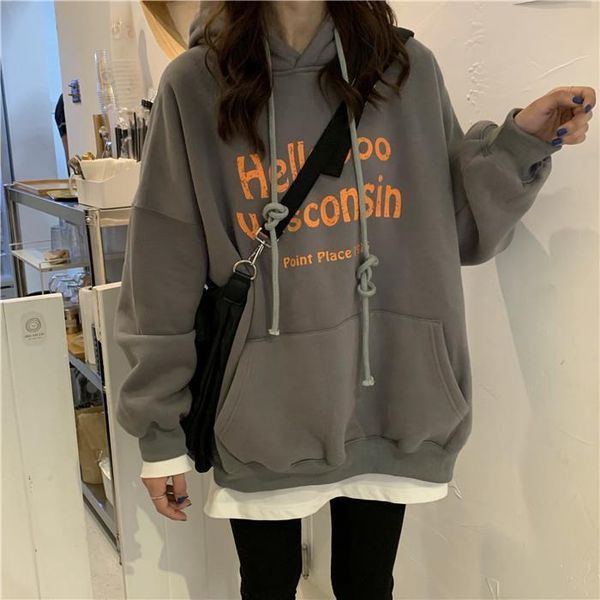 women's hoodies & sweatshirts 2021 autumn winter women korean letter red fashion plush thickening lazy style loose hooded pullover swea, Black
women's hoodies & sweatshirts 2021 autumn winter women korean letter red fashion plush thickening lazy style loose hooded pullover swea, Black