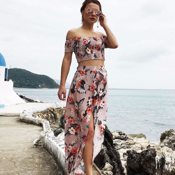 2021 new summer female casual bohemian a short sleeve shoulder tight waist high slit print two pieces together mzvm, Gray
2021 new summer female casual bohemian a short sleeve shoulder tight waist high slit print two pieces together mzvm, Gray