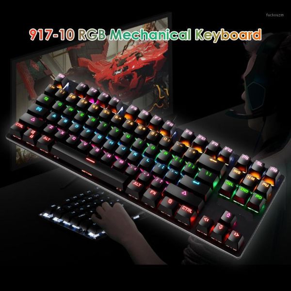 917-10 87 keys usb wired backlight blue switch mechanical gaming keyboard universal wired mechanical keyboard for office gamer1
917-10 87 keys usb wired backlight blue switch mechanical gaming keyboard universal wired mechanical keyboard for office gamer1