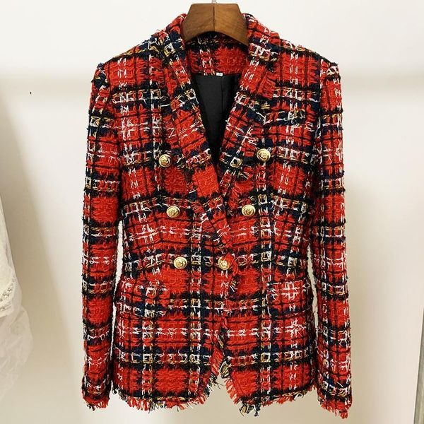 new long sleeve double breasted gold button shawl collar woolen blazers jackets red plaid tweed blazer women 2021 autumn winter1, White;black
new long sleeve double breasted gold button shawl collar woolen blazers jackets red plaid tweed blazer women 2021 autumn winter1, White;black