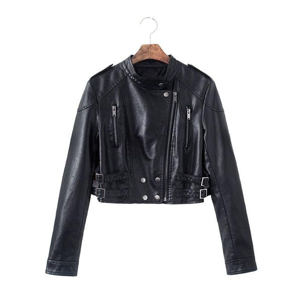 women's leather & faux short motorcycle pu jacket women 2021 spring autumn streetwear soft coat slim black female outerwear
women's leather & faux short motorcycle pu jacket women 2021 spring autumn streetwear soft coat slim black female outerwear