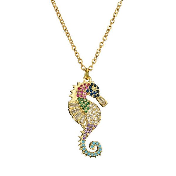 gold/silver color chain women men necklace colourful cz stone seahorse pendant necklace female party jewelry gift
gold/silver color chain women men necklace colourful cz stone seahorse pendant necklace female party jewelry gift