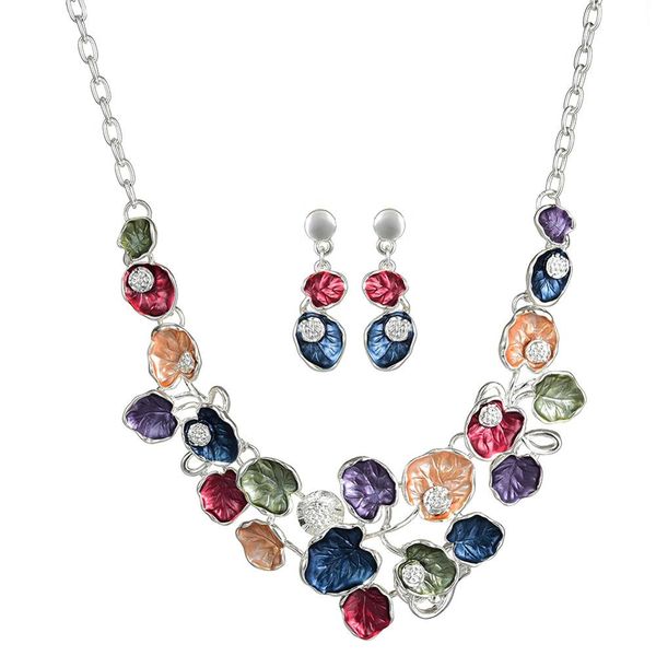 jewelry set enamel blue leaf statement necklaces and earrings costume jewelry alloy punk style party jewelry sets, Silver
jewelry set enamel blue leaf statement necklaces and earrings costume jewelry alloy punk style party jewelry sets, Silver