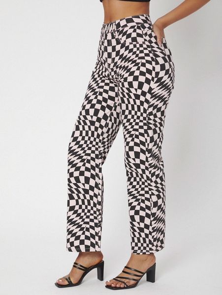 sxy checked high waist straight leg jeans b752#, Blue
sxy checked high waist straight leg jeans b752#, Blue