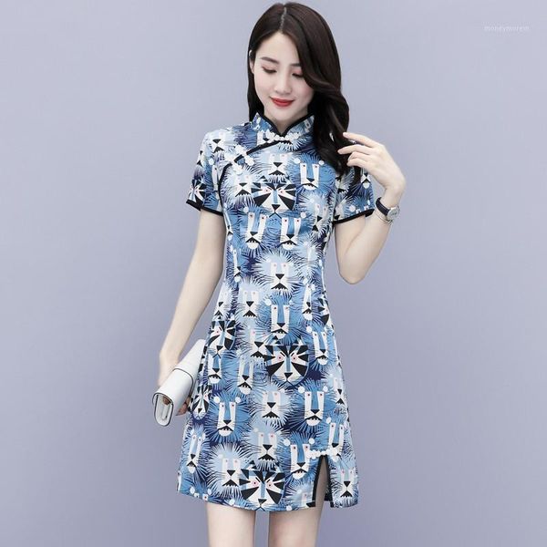 blue print vintage cheongsam tight mini qipao summer new lady sweet trim chinese cotton linen mandarin collar dress1, Red
blue print vintage cheongsam tight mini qipao summer new lady sweet trim chinese cotton linen mandarin collar dress1, Red