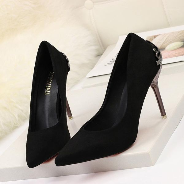 dress shoes 9.5cm pumps shallow mouth super high heel suede wedding temperament women's pointed heels1, Black
dress shoes 9.5cm pumps shallow mouth super high heel suede wedding temperament women's pointed heels1, Black