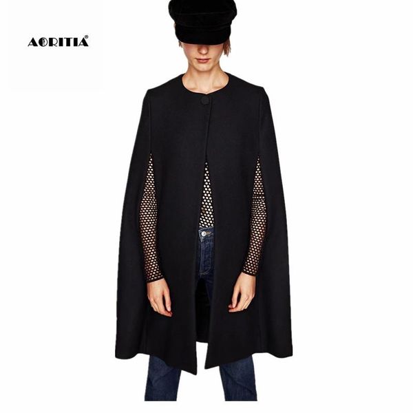women's wool & blends 2021 autumn winter black cape coat women woolen cloak jackets shawl outerwear coats
women's wool & blends 2021 autumn winter black cape coat women woolen cloak jackets shawl outerwear coats