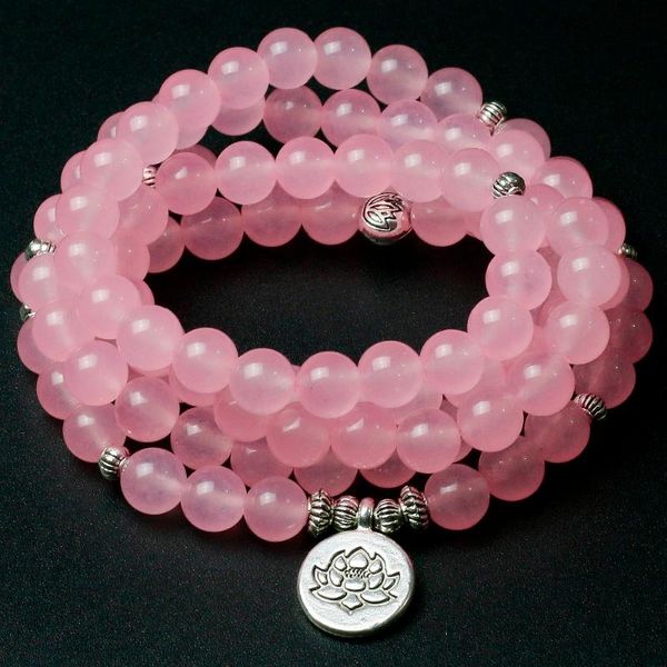 8mm natural pink chalcedony 108 mala bracelet or necklace tree life bracelet women lotus buddha charm yoga jewelry ing, Black
8mm natural pink chalcedony 108 mala bracelet or necklace tree life bracelet women lotus buddha charm yoga jewelry ing, Black