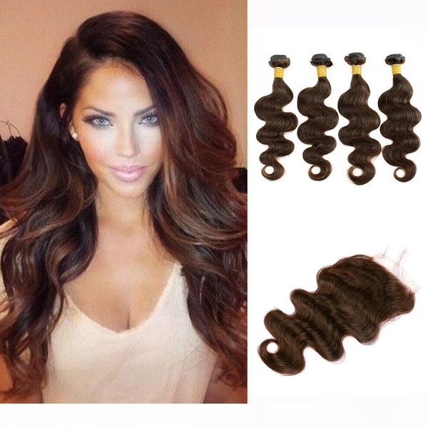 4 bundles with lace closure body wave hair weave bundles dark brown raw virgin indian brazilian cambodian human hair extensions, Black;brown
4 bundles with lace closure body wave hair weave bundles dark brown raw virgin indian brazilian cambodian human hair extensions, Black;brown