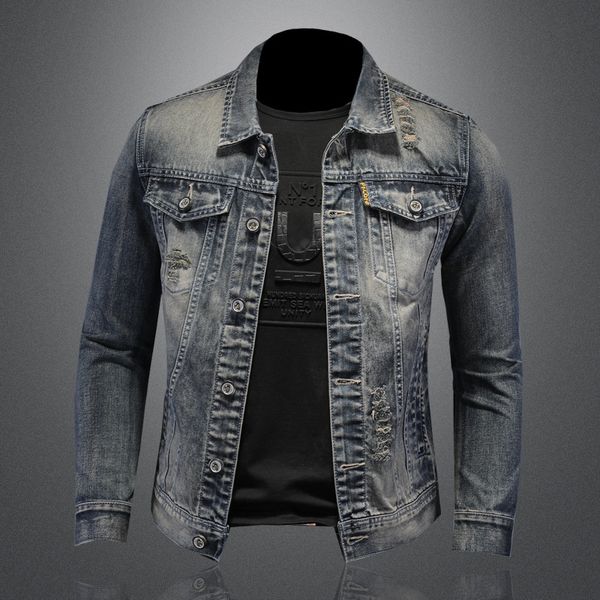 cross-border foreign trade mud yellow vintage denim jacket mens spring and autumn lapel ripped zipper denim jacket jlack coat, Black;brown
cross-border foreign trade mud yellow vintage denim jacket mens spring and autumn lapel ripped zipper denim jacket jlack coat, Black;brown
