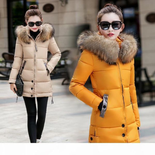 slim medium long hooded parkas women winter thickened warm coat plus size womens designer jackets fashion, Black 
slim medium long hooded parkas women winter thickened warm coat plus size womens designer jackets fashion, Black